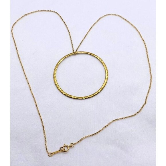 Tiffany & Co. Paloma Picasso 18K Yellow Gold Hammered Circle Necklace 43.4mm